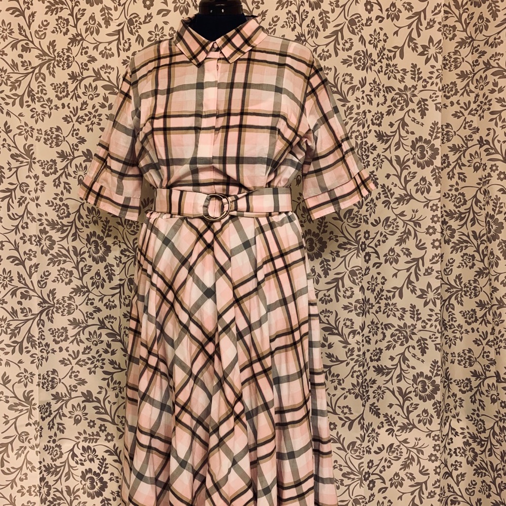 EShakti cotton plaid dress 18W / 1X